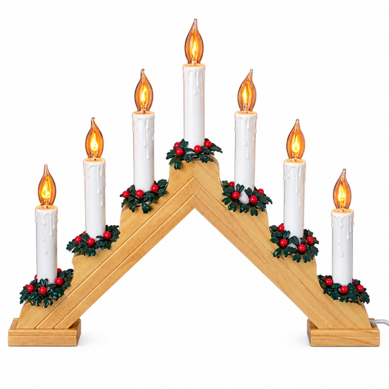 Premier Premier Flickering Pine Candle Bridge 39cm