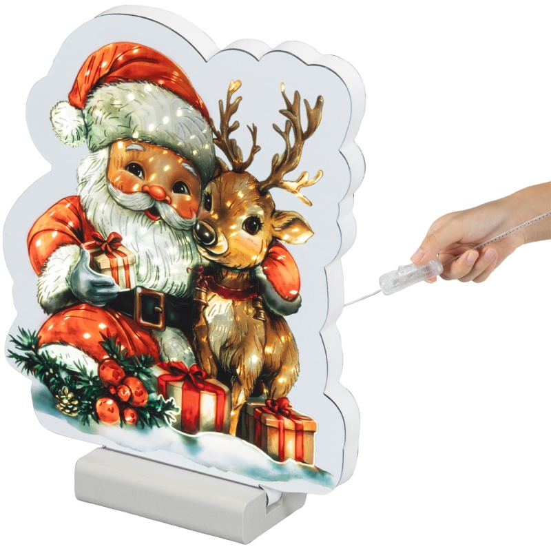 Lumineo Lumineo Santa & Reindeer Infinity Light 22cm