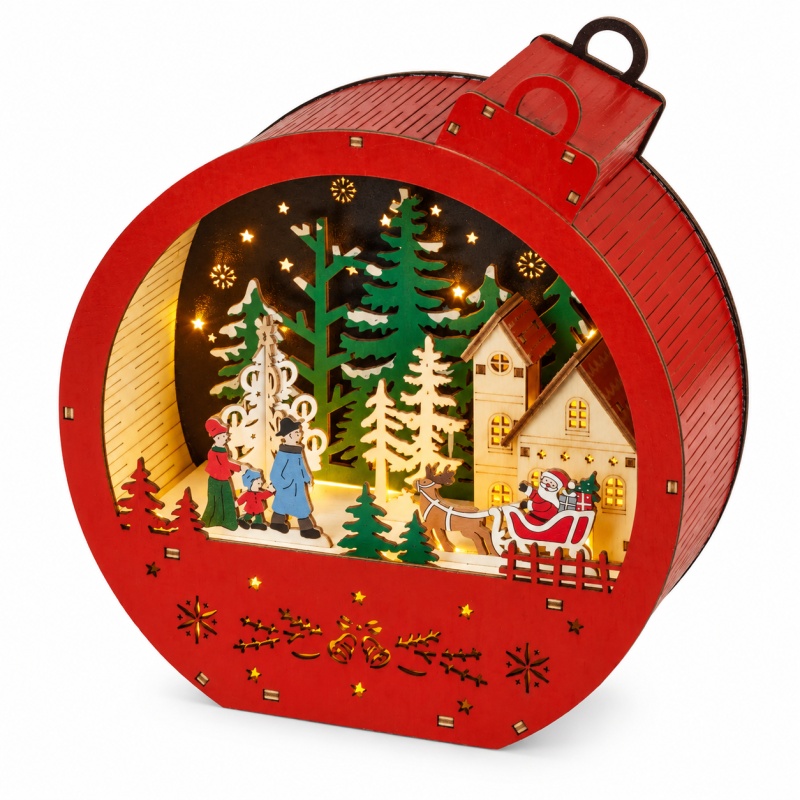 Lumineo Lumineo Wooden Christmas Village Scene Bauble