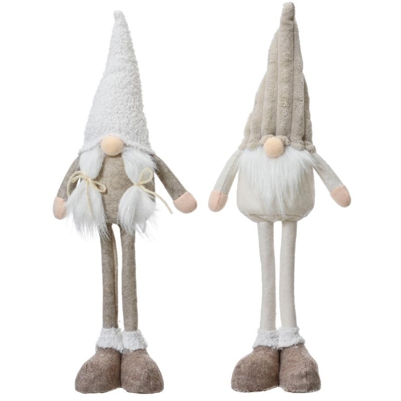 Decoris Standing Christmas Gnome 56cm - Cream (Assorted Styles)