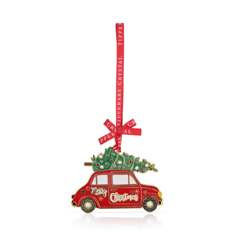 Tipperary Sparkle Car With Tree Christmas Tree Decoration