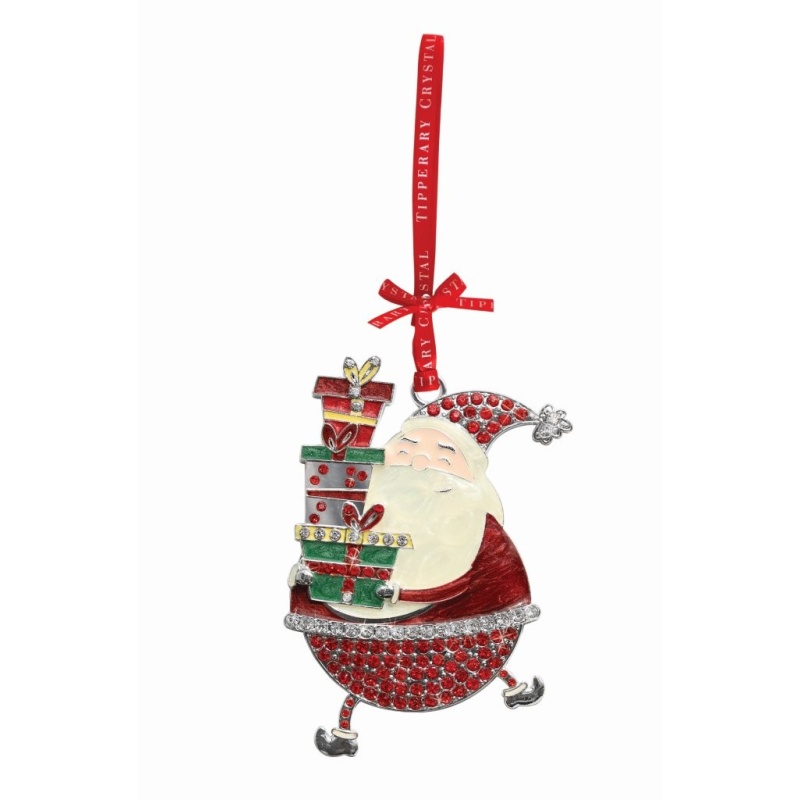 Tipperary Sparkle Santa Holding Gifts Christmas Tree Decoration