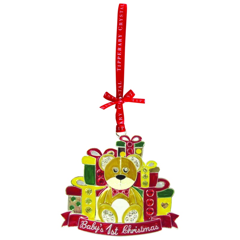 Tipperary Sparkle Baby's 1st Christmas Teddy Bear & Gifts Christmas Tree Decoration