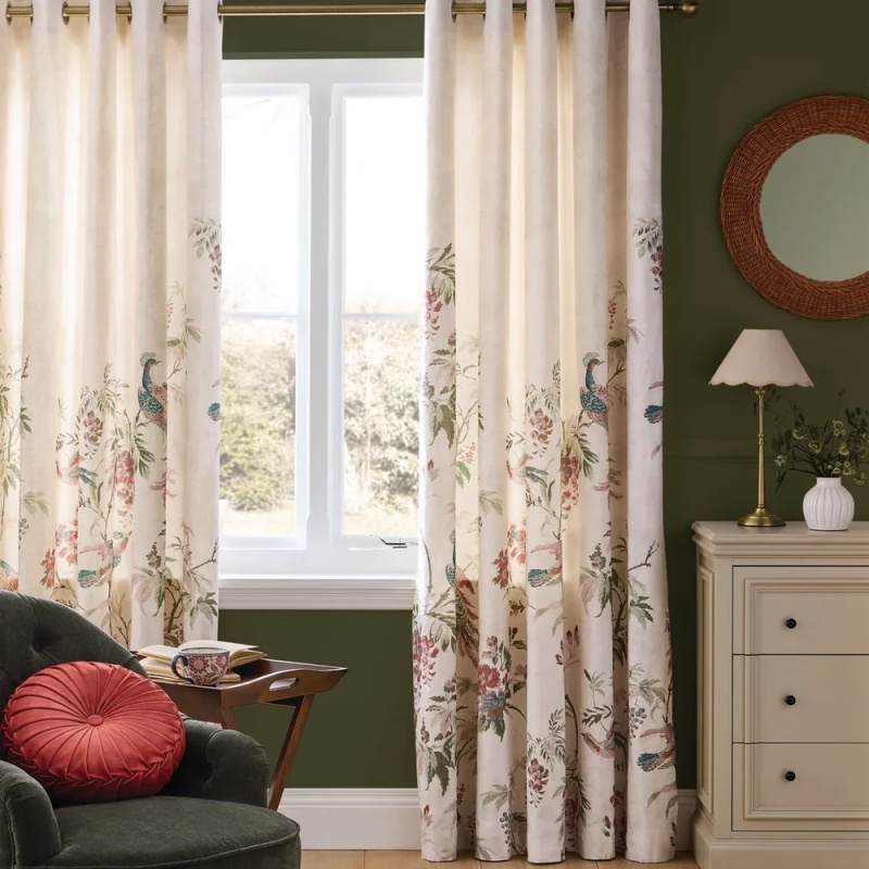 Laura Ashley Laura Ashley Attleton Lined Eyelet Curtains - Sage Green