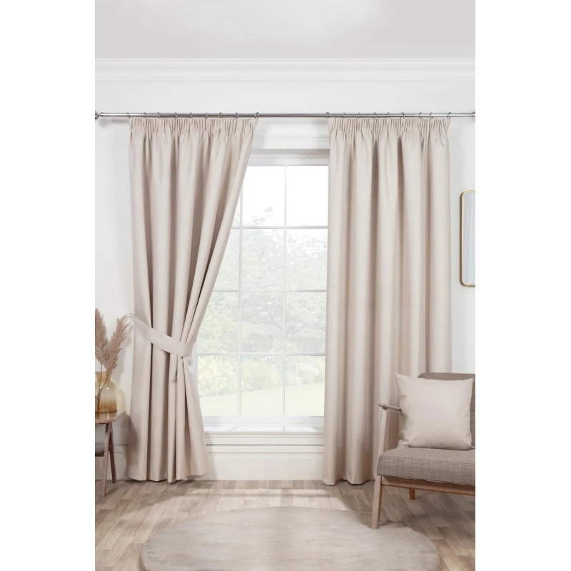 Sundour Sundour Eclipse Blackout Pencil Pleat Curtains - Natural