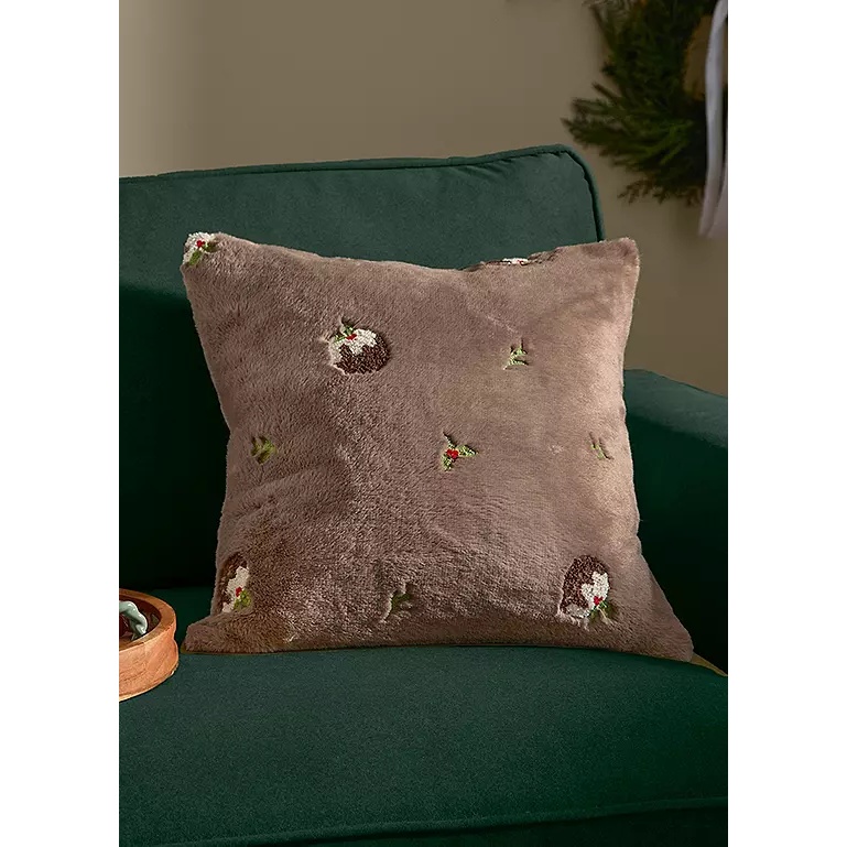 Furn Festive Puddings Cushion 45cm - Mocha