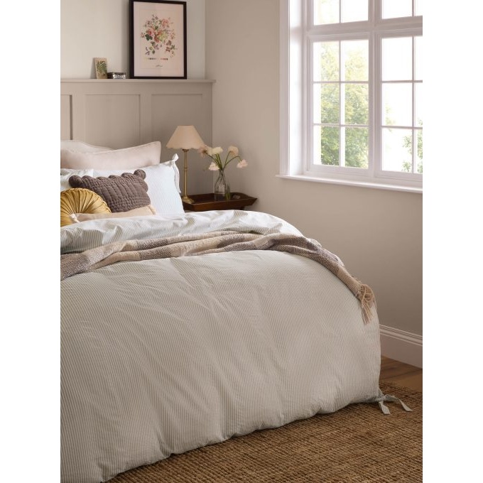 Laura Ashley Cornish Stripe Duvet Set - Natural