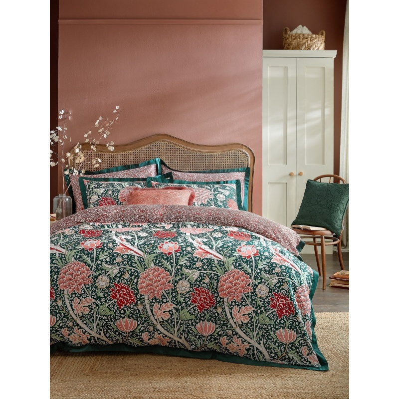 William Morris At Home William Morris At Home Cray Forest Duvet Set - Green/Cranberry