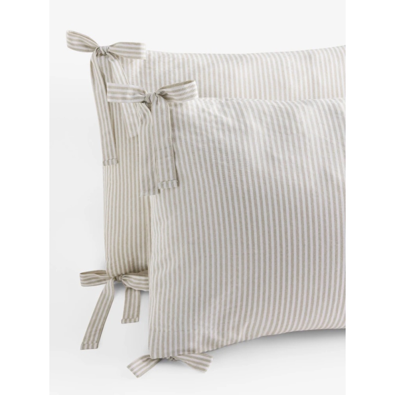 Laura Ashley Cornish Stripe Standard Pillowcase Pair - Natural