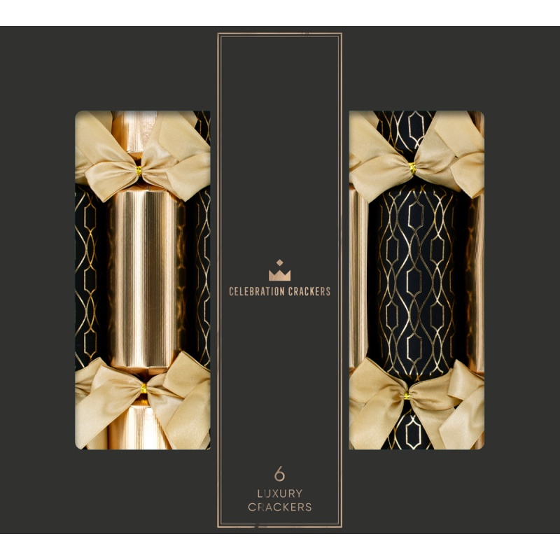 Heart & Soul Midnight Gold Christmas Crackers 6pk
