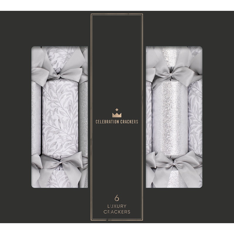 Heart & Soul Frosted Leaves Christmas Crackers 6pk