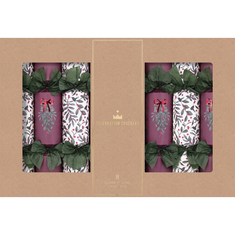 Heart & Soul Burgundy Berry Christmas Crackers 8pk