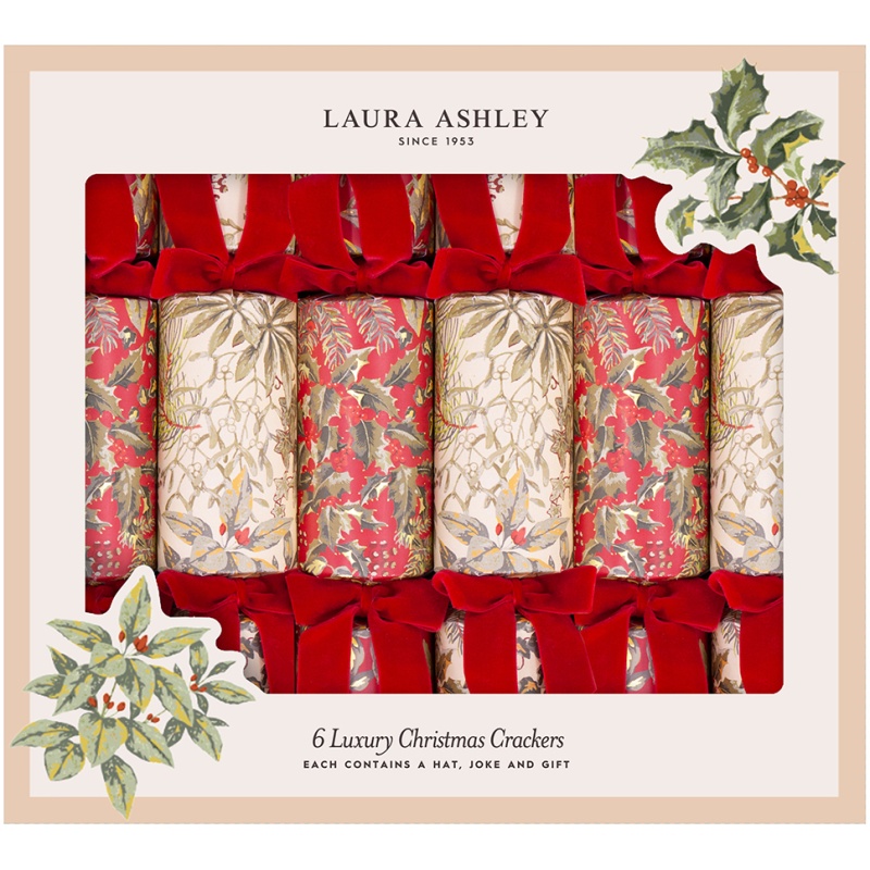 Heart & Soul Red Festive Botanicals Christmas Crackers 6pk