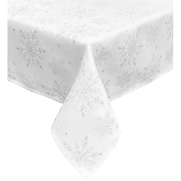 Peggy Wilkins Snowfall Tablecloth - White