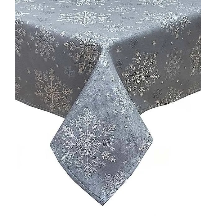 Peggy Wilkins Snowfall Tablecloth - Silver