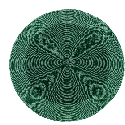 Peggy Wilkins Bliss Beaded Round Placemat - Green