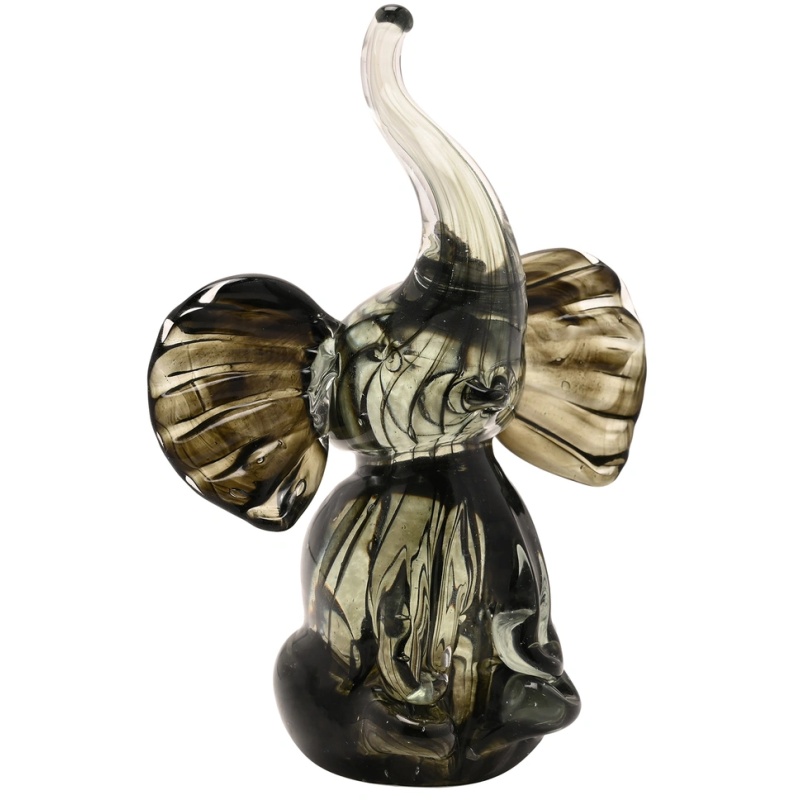 Widdop Objets D'art Glass Trumpet Elephant Figurine