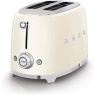 Smeg TSF01CRUK 2 Slice Toaster - Cream Angled