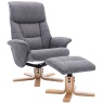 GFA Mars Recliner Chair & Footstool Set - Slate Fabric