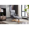 GFA Mars Recliner Chair & Footstool Set - Slate Fabric