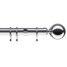 Speedy 28mm Nikola Fixed Metal Curtain Pole Set in Chrome