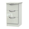 Cambourne Cam001 3 Drawer Narrow Bedside Chest with Kashmir Gloss Fronts and Kashmir Surround