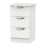 Cambourne Cam001 3 Drawer Narrow Bedside Chest with Grey Matt Fronts and Grey Surround