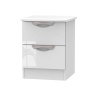 Cambourne Cam005 2 Drawer Narrow Chest with White Gloss Fronts and White Surround