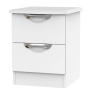 Cambourne Cam005 2 Drawer Narrow Chest with White Matt Fronts and White Surround