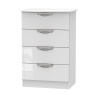 Cambourne Cam008 4 Drawer Midi Chest with White Gloss Fronts and White Surround