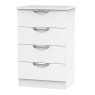 Cambourne Cam008 4 Drawer Midi Chest with White Matt Fronts and White Surround