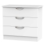 Cambourne Cam010 3 Drawer Chest with White Matt Fronts and White Surround