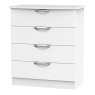 Cambourne Cam011 4 Drawer Chest with White Matt Fronts and White Surround