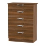 Cambourne Cam012 5 Drawer Chest with Noche Walnut Fronts and Surround