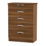 Cambourne Cam012 5 Drawer Chest with Noche Walnut Fronts and Surround