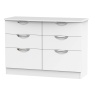 Cambourne Cam015 6 Drawer Midi Chest with White Matt Fronts and White Surround