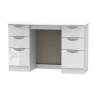Cambourne Cam030 Double Pedestal Dressing Table with White Gloss Fronts and White Surround