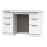 Cambourne Cam030 Double Pedestal Dressing Table with White Gloss Fronts and White Surround