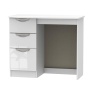 Cambourne Cam031 Single Pedestal Dressing Table with White Gloss Fronts and White Surround