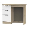 Cambourne Cam031 Single Pedestal Dressing Table with White Matt Fronts and Bordeaux Oak Surround