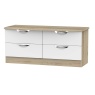 Cambourne Cam036 4 Drawer Bed Box with White Matt Fronts and Bordeaux Oak Surround