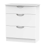 Cambourne Cam049 3 Drawer Deep Chest with White Matt Fronts and White Surround