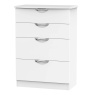 Cambourne Cam050 4 Drawer Deep Chest with Matt White Fronts and White Surround