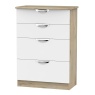 Cambourne Cam050 4 Drawer Deep Chest with White Matt Fronts and Bordeaux Oak Surround