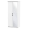 Cambourne Cam057 Double Mirror Wardrobe with White Matt Fronts and White Surround