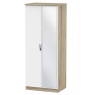 Cambourne Cam057 Double Mirror Wardrobe with White Matt Fronts and Bordeaux Oak Surround