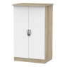 Cambourne Cam058 Midi Wardrobe with White Matt Fronts and Bordeaux Oak Surround