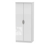 Cambourne Cam060 Double Wardrobe with White Gloss Fronts and White Surround