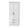 Cambourne Cam061 Double Gents Wardrobe with White Gloss Fronts and White Surround