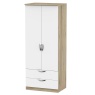 Cambourne Cam061 Double Gents Wardrobe with White Matt Fronts and Bordeaux Oak Surround